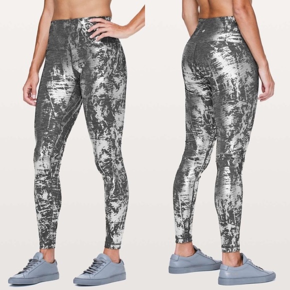 lululemon athletica Pants - Lululemon Wunder Under Hi Rise Tight *Brindle Foil 28" Crinkle Heather Brindle